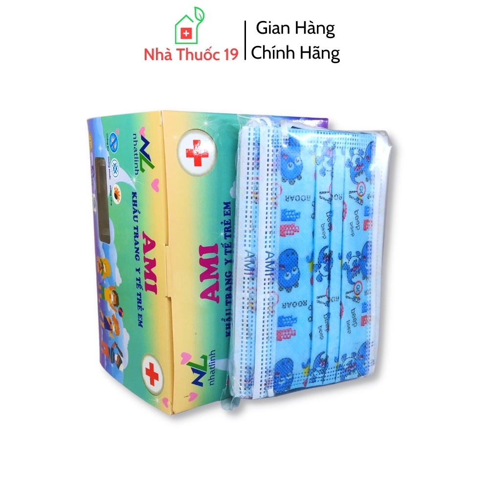 Khẩu Trang Y Tế Trẻ Em AMI Kids - Mask Kids Hộp 50 Chiếc Chính Hãng