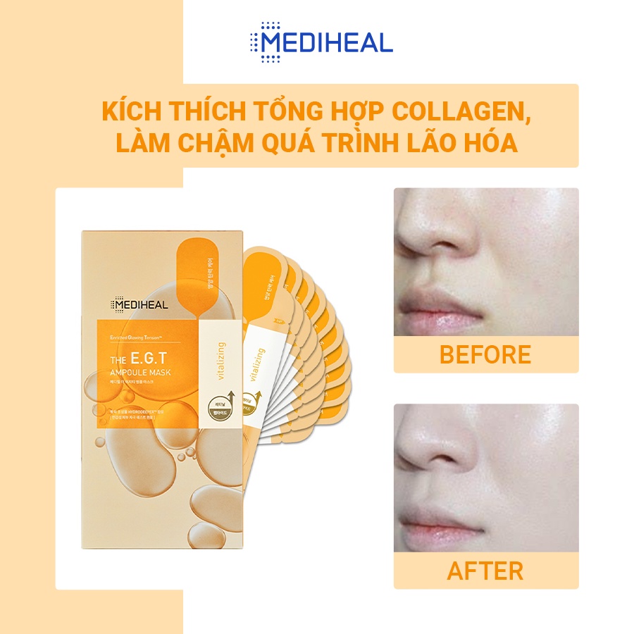 Mặt Nạ Cấp Ẩm, Dưỡng Sáng Mịn Da, Giúp Da Săn Chắc Mediheal Ampoule Mask 25/27 ml