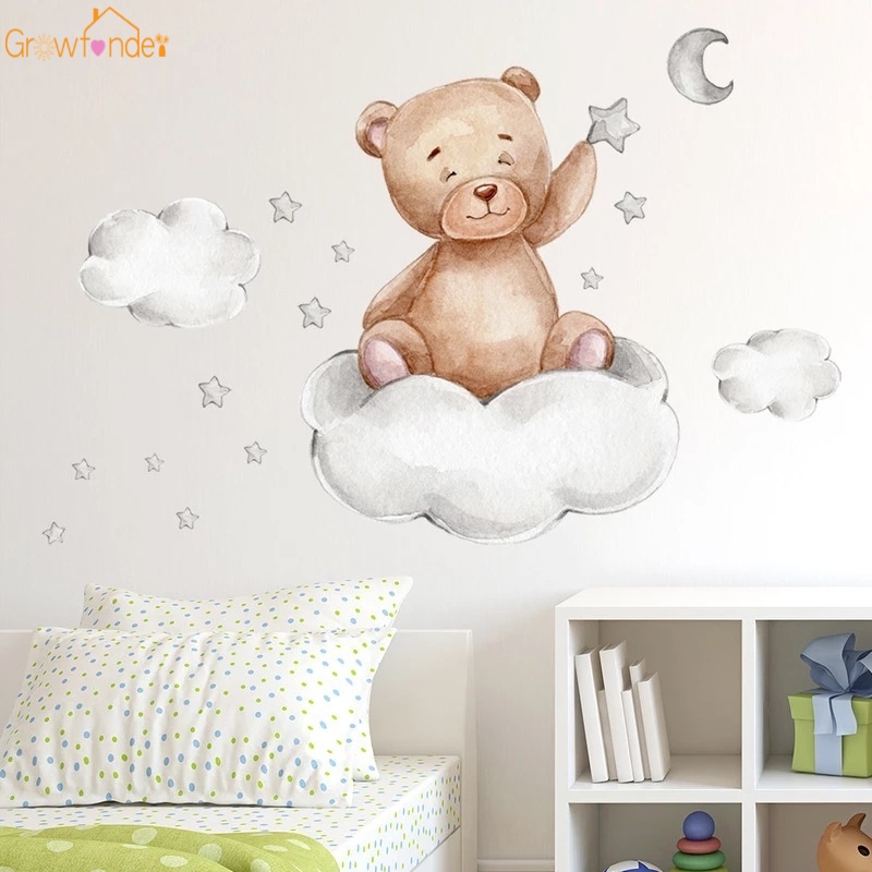 Giấy dán tường 45*30cm hoạt hình dễ thương trang trí phòng bé