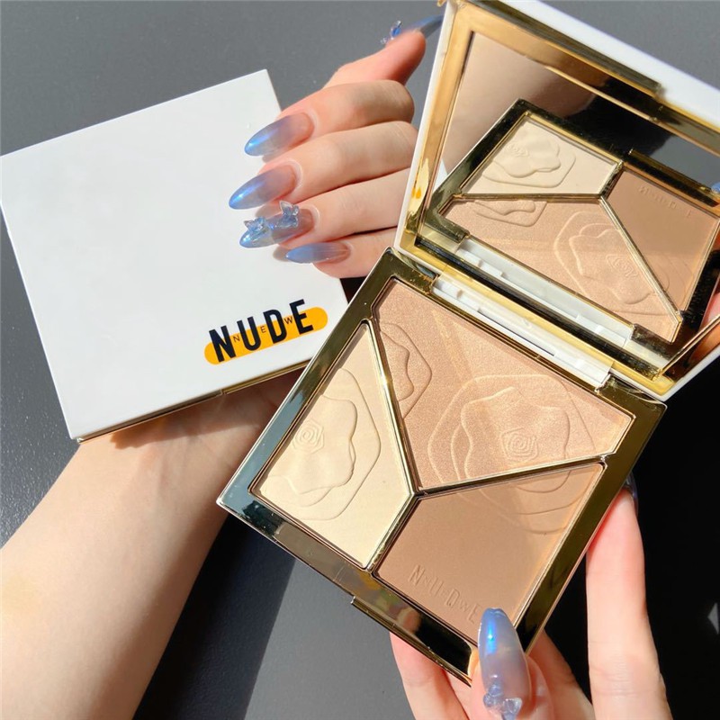 Phấn Bắt Sáng Highlight NUDE 3 ô màu nude tạo khối - highlight - bắt sáng