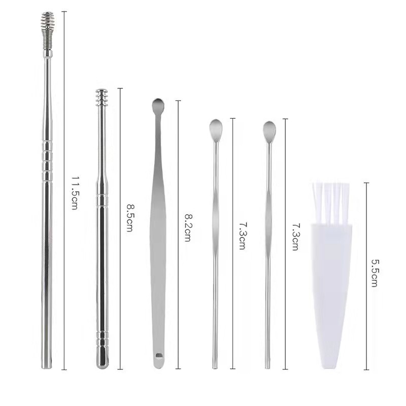 Bộ 6 Dụng Cụ Lấy Ráy Tai Có Đèn LED Tiện Dụng