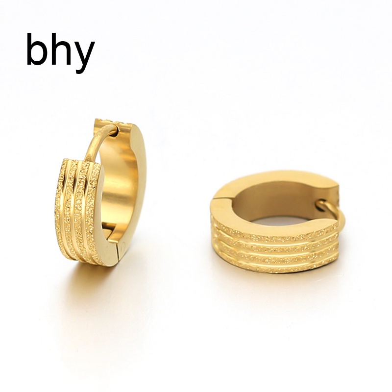 1 Cặp Khuyên Tai Tròn Bằng Thép Titan Không Gây Dị Ứng Thời Trang Cá Tính Cho Nam