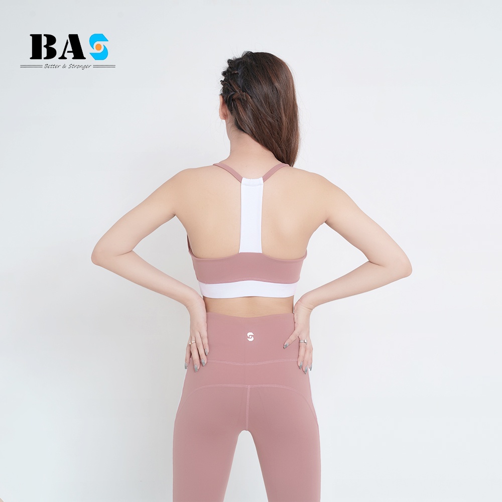 Bộ quần áo thể thao tập gym yoga Aerobic BAS phối màu trẻ trung, hiện đại - S40021