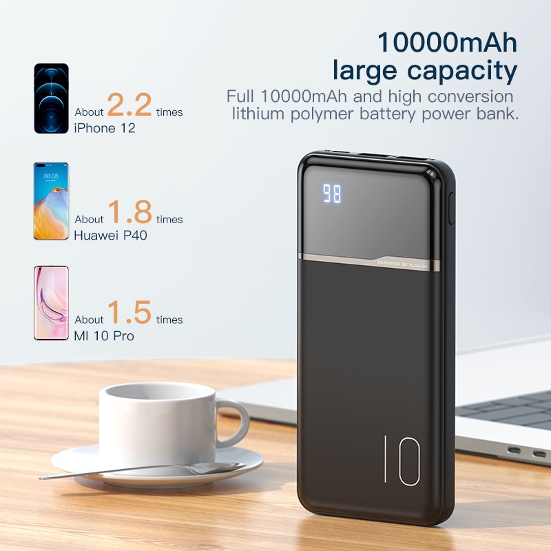 Sạc dự phòng KUULAA Kl-Yd01 10000mah hai cổng dành cho Huawei Samsung Samsung Xiaomi
