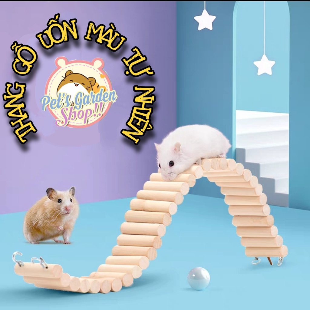 Thang gỗ uốn màu tự nhiên cho hamster