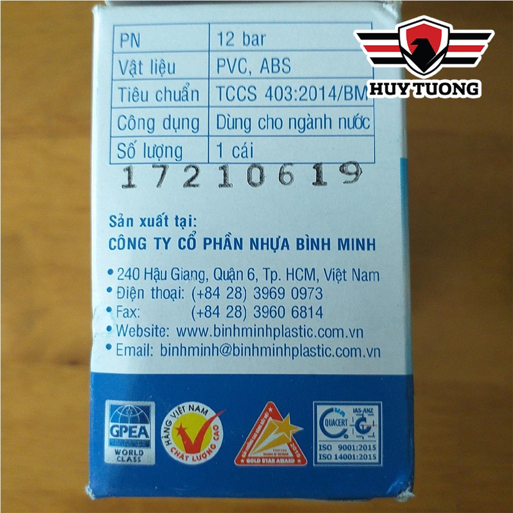 Van cầu 21, 27 Nhựa Bình Minh + Tuýp keo Bình Minh 25g - Huy Tưởng