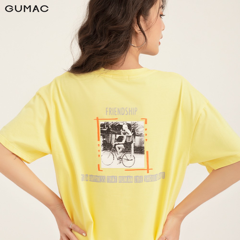 Áo thun nữ phom rộng in Friend ship GUMAC đủ màu, năng động ATB156