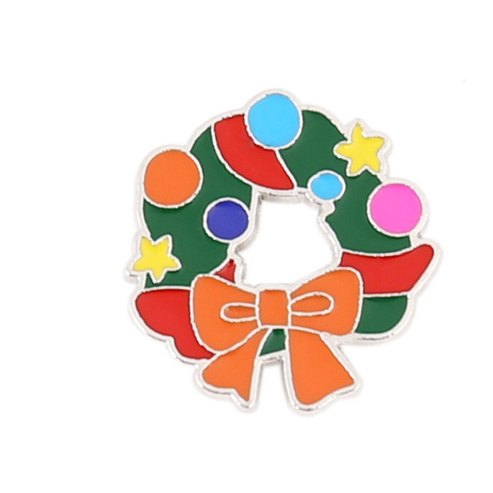 Ghim Cài Áo Bằng Thiếc Hình Vòng Hoa Giáng Sinh Dễ Thương