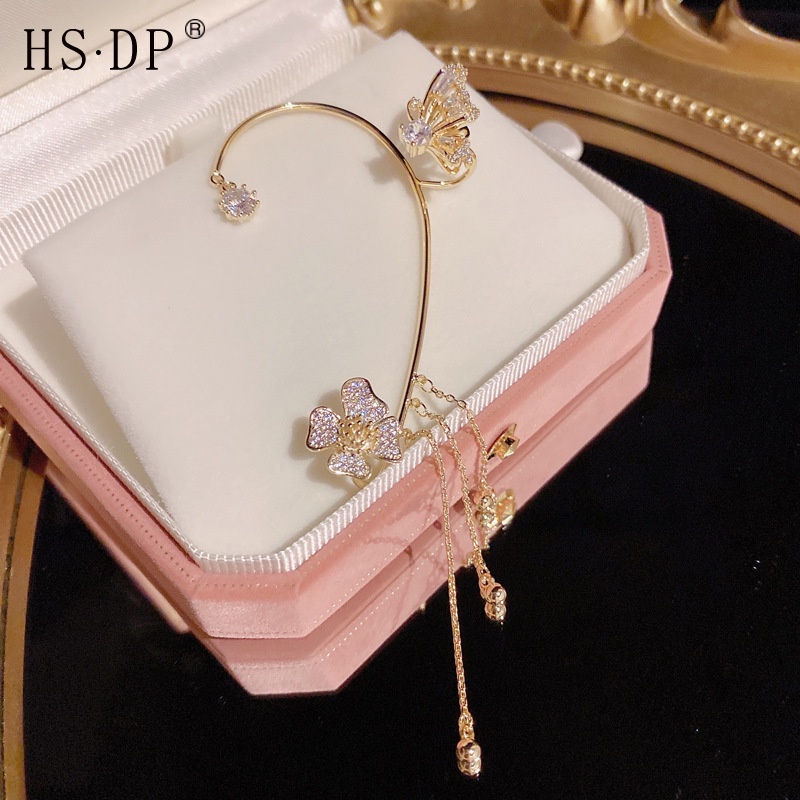 Khuyên Tai Dạng Kẹp Không Xỏ Lỗ Hình Hoa Bướm Đơn Giản Thời Trang Mới Cho Nữ