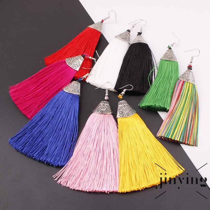 GETNOIVAS Đôi hoa tai tua rua dài thời trang dành cho nữ