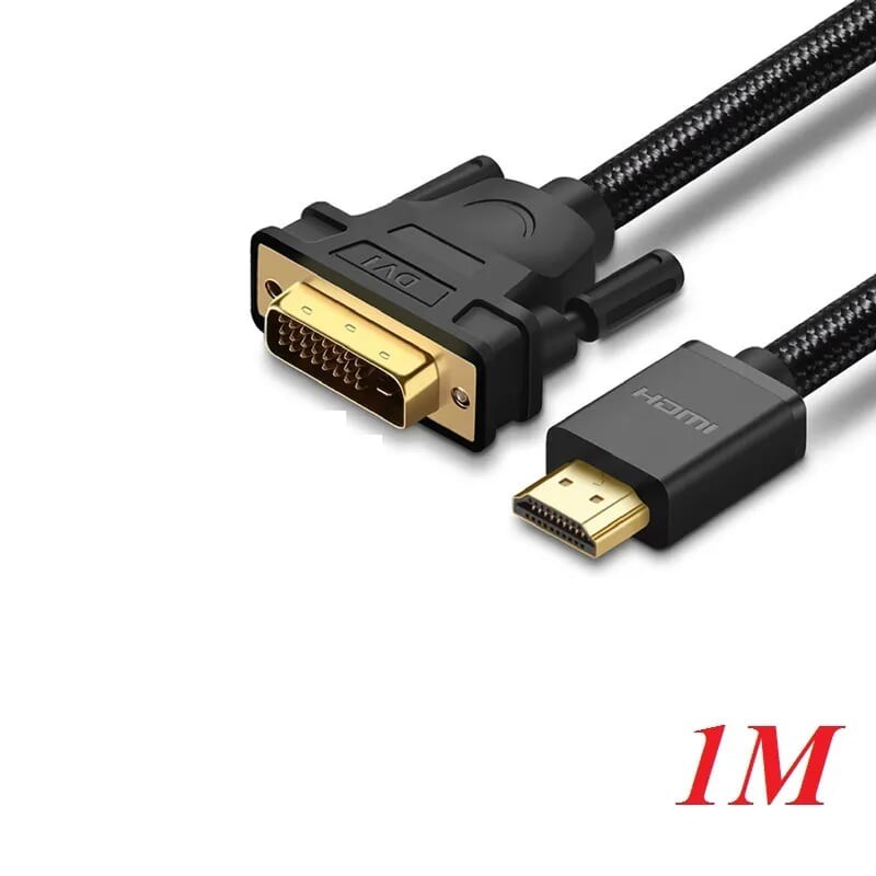 1m cáp hdmi ra dvi bện chống nhiễu Ugreen 50749 HD133