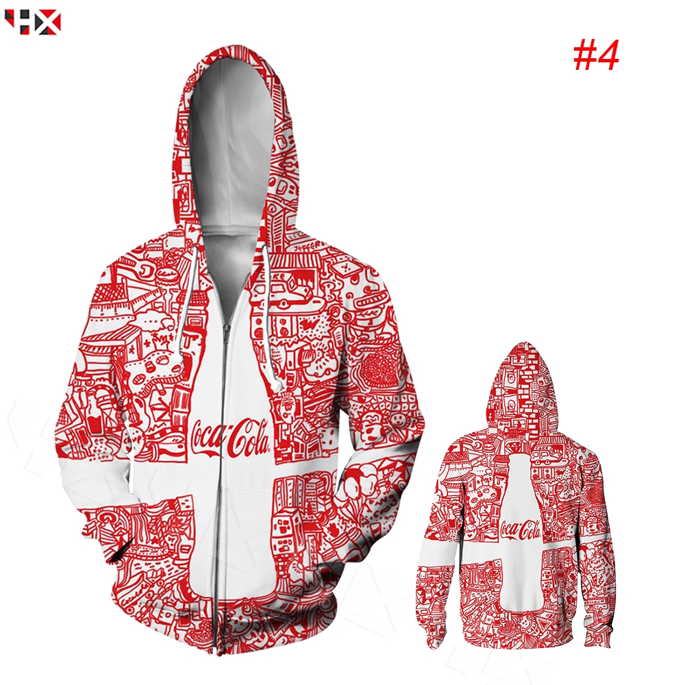 Áo Khoác Hoodie Tay Dài In Hình Lon Coca-cola 3d Unisex