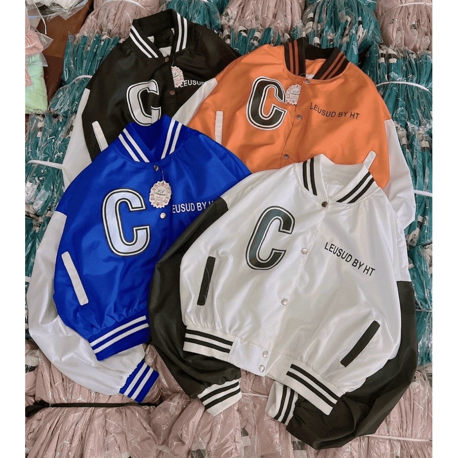 Áo Khoác Bomber Nữ Form Lửng Phối Màu In Chữ Cực Xinh Mẫu Mới Cực HOT  - ĐĂNG QUANG CLOTHER