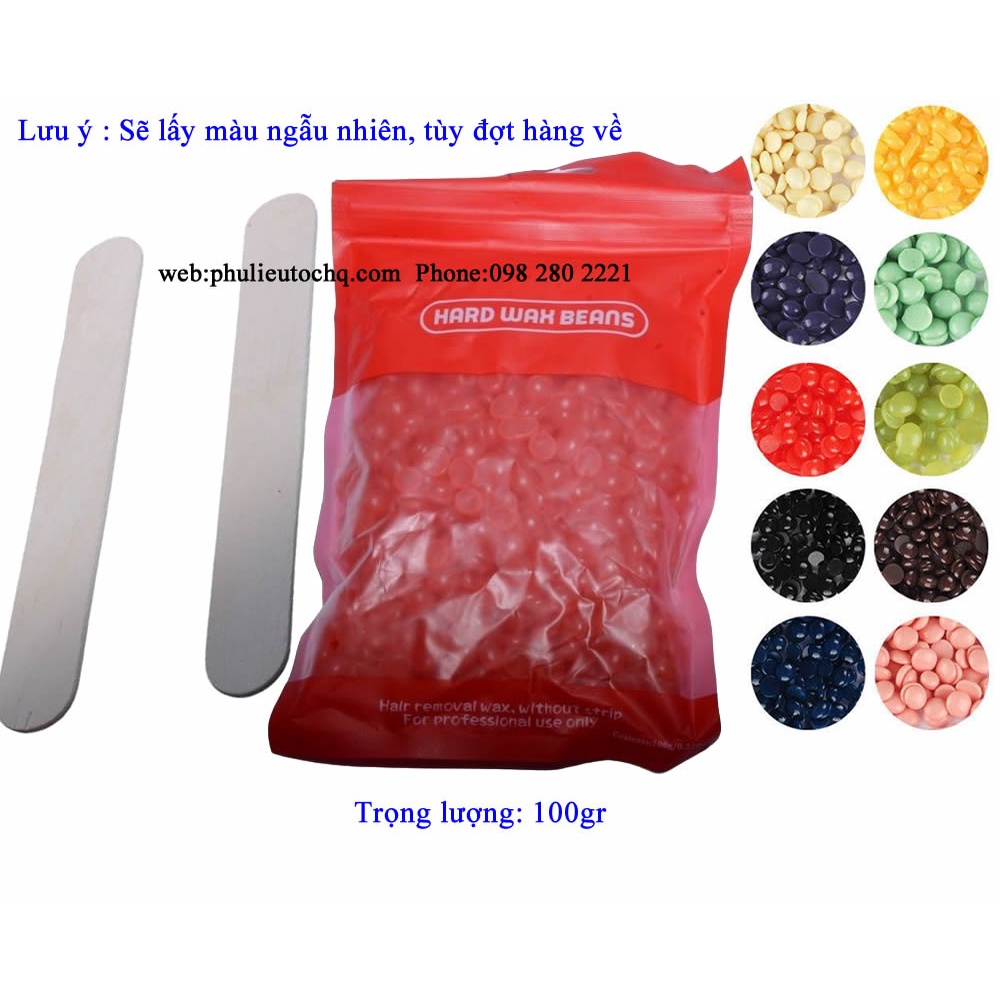 Combo wax lông hạt 100gr tặng kèm 2 que gỗ