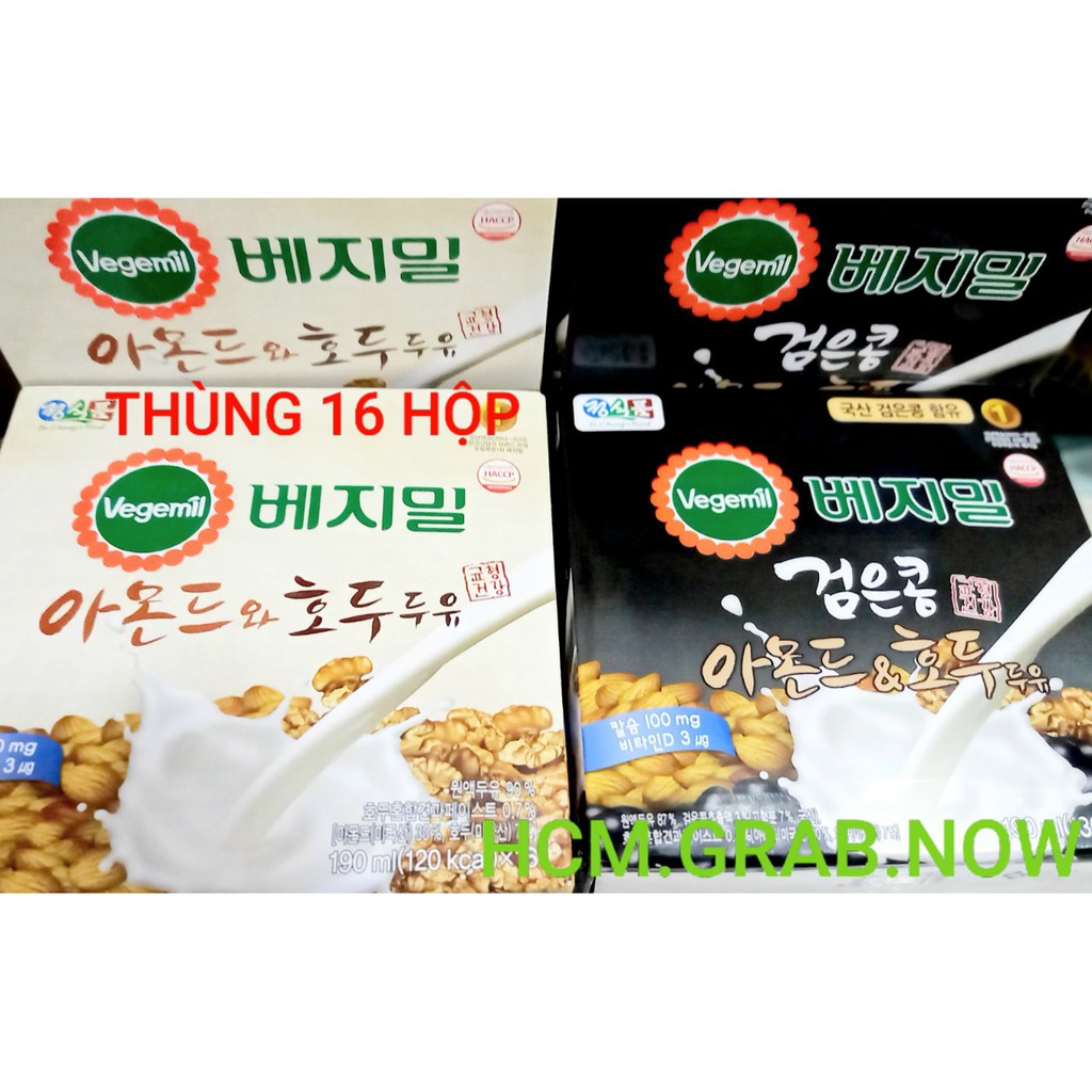 DATE 5/2024 sữa óc chó hạnh nhân hàn quốc vegemil 200ml