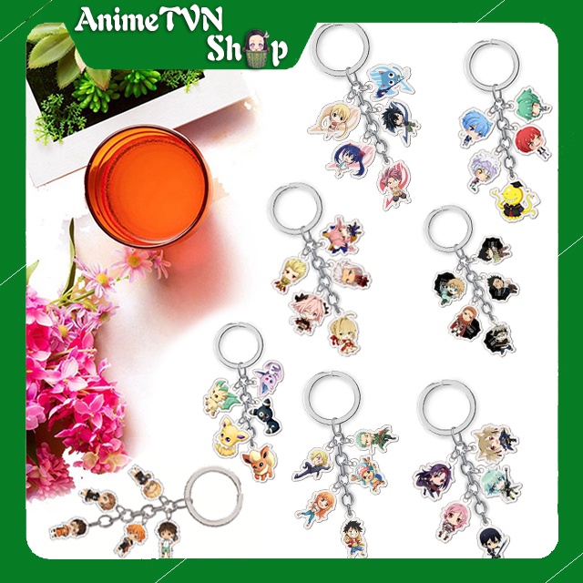 Tổng hợp nhiều mẫu Móc khoá Mica liền 5 nhân vật trong anime manga