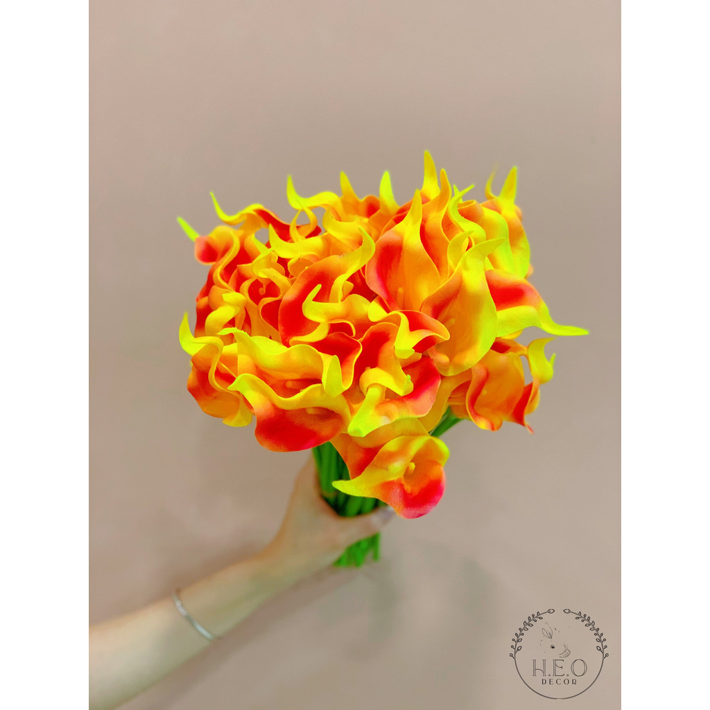 Hoa rum Calla lily Heodecor HL007, giống thật 99% hoa lụa decor cao cấp