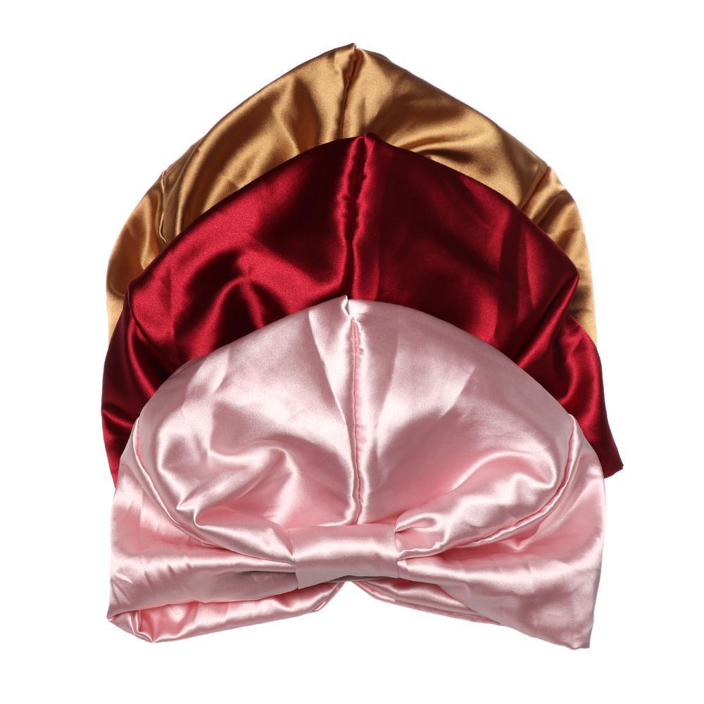MAXG Mũ Turban Vải Satin Thời Trang Cho Nữ