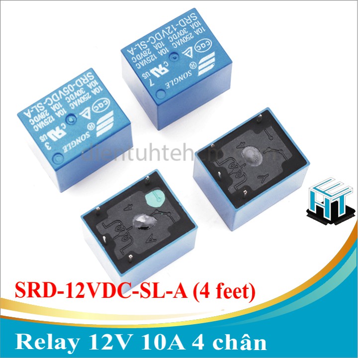Relay 12V 10A 4 chân SRD-12VDC-SL-A hàng chuẩn SONGLE