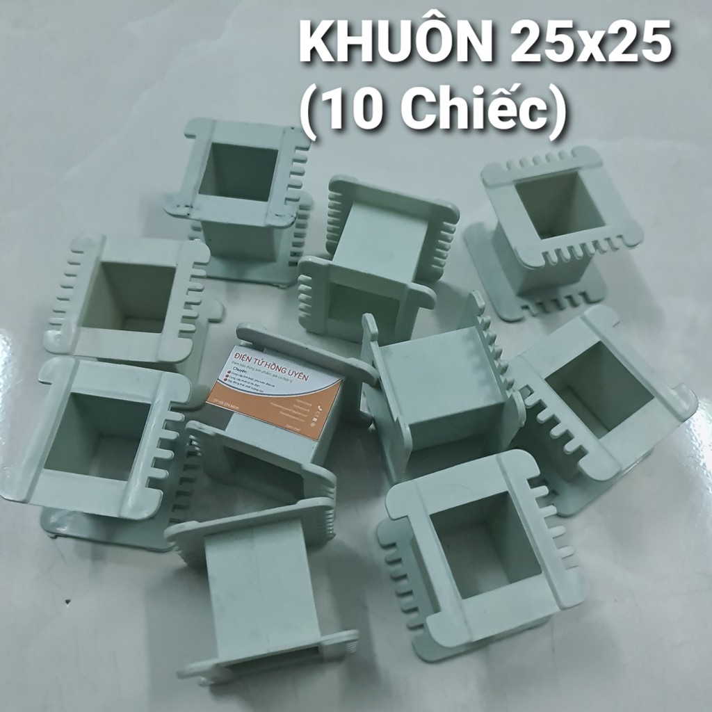 Khuôn nhựa quấn biến áp 25x25 (10 chiếc). Khuôn nhựa dày quấn biến áp cơ 2 vế. Khuôn biến áp chống cháy 2,5x2,5 cm