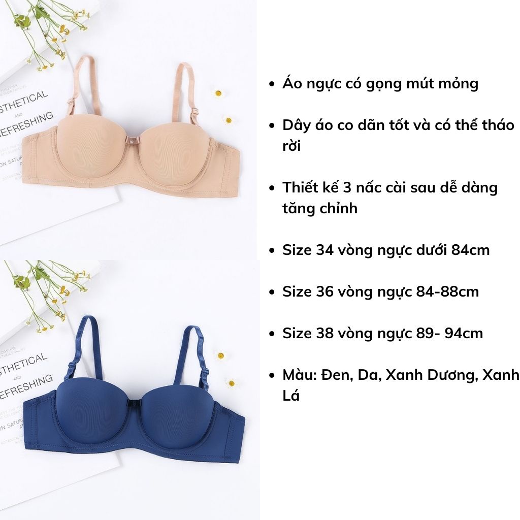 Áo ngực nữ có gọng đệm mút mỏng nâng ngực tạo khe, áo lót su không dây đẹp và quyến rũ DEVARI A2025