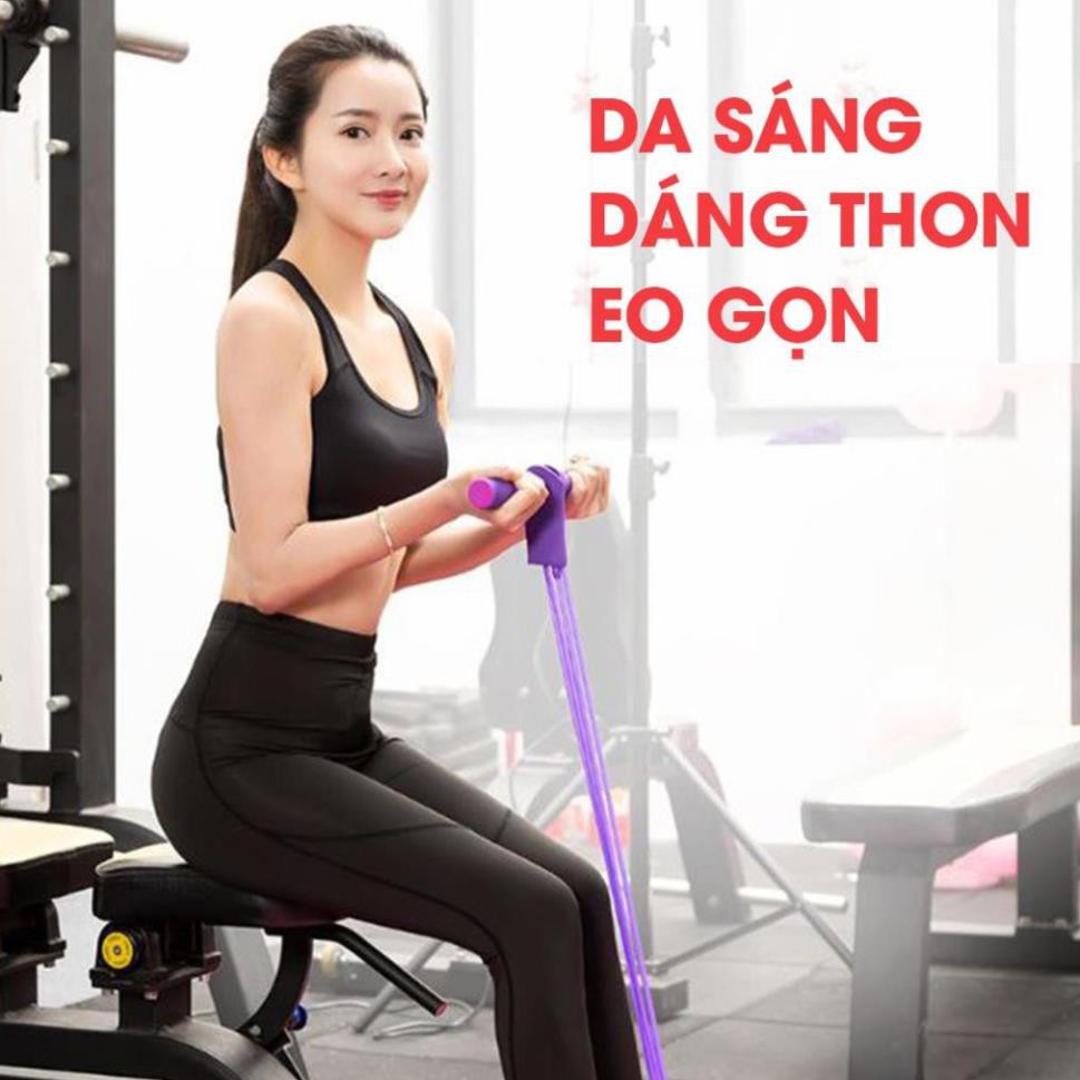 Dây Kéo Đàn Hồi 4 Ống Cao Su Bàn Đạp Chân ❤[FREESHIP]❤ Dụng Cụ Tập GYM Thể Dục Săn Chắc Bụng Tay Vai Tại Nhà Cho Nam Nữ