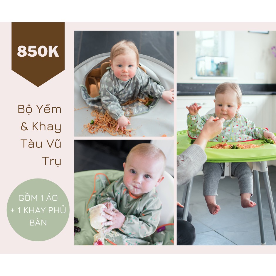 Bộ yếm và khay TÀU VŨ TRỤ - [Tidy Tot UK] Bib and Tray Kit