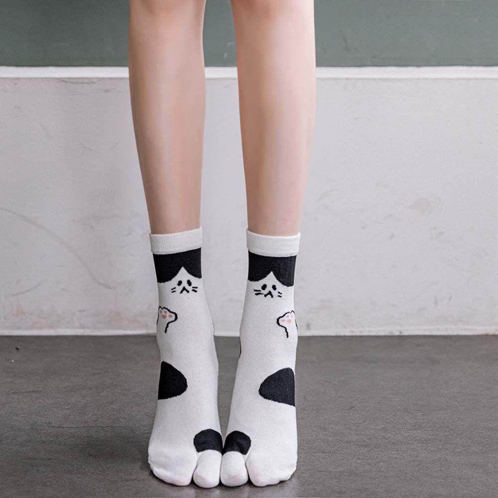 Vớ Cotton Xỏ Ngón Thoải Mái Họa Tiết Hoạt Hình Phong Cách Harajuku Nhật Bản Cho Nữ