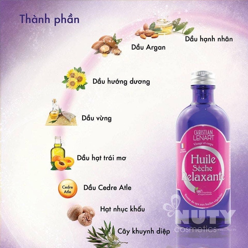 Tinh Dầu Khô Se Khít Lỗ Chân Lông, Căng Bóng Da Christian Lenart Huile Sèche  Pháp Chai Test