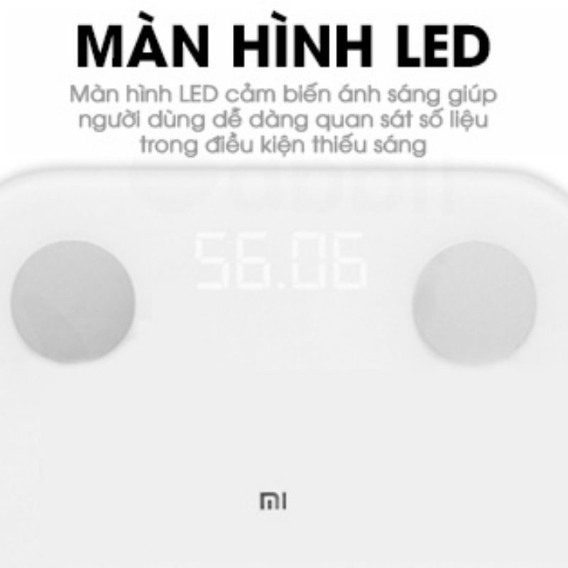 [CHÍNH HÃNG]Cân điện tử thông minh Xiaomi Mi Body Fat Scale 2 - Cung cấp 13 dữ liệu về cơ thể và cân Xiaomi Scale 2