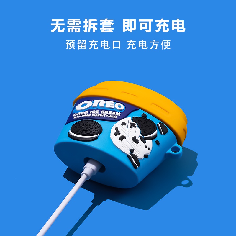 Vỏ Bảo Vệ Hộp Sạc Tai Nghe Airpods 3 New/2/1 Bluetooth Bằng Silicon Hình Bánh Quy/ Que Kem 3D Dễ Thương