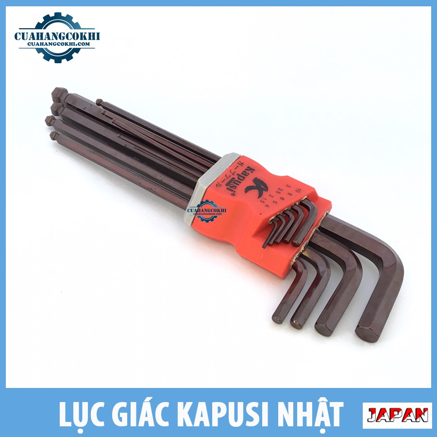 1.5-10MM BỘ LỤC GIÁC 9 CÂY HỆ MÉT NHẬT BẢN KAPUSI