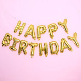 Bong Bóng Tráng Nhôm 16 inch Hình Chữ Happy Birthday Dùng Trang Trí Tiệc Sinh Nhật