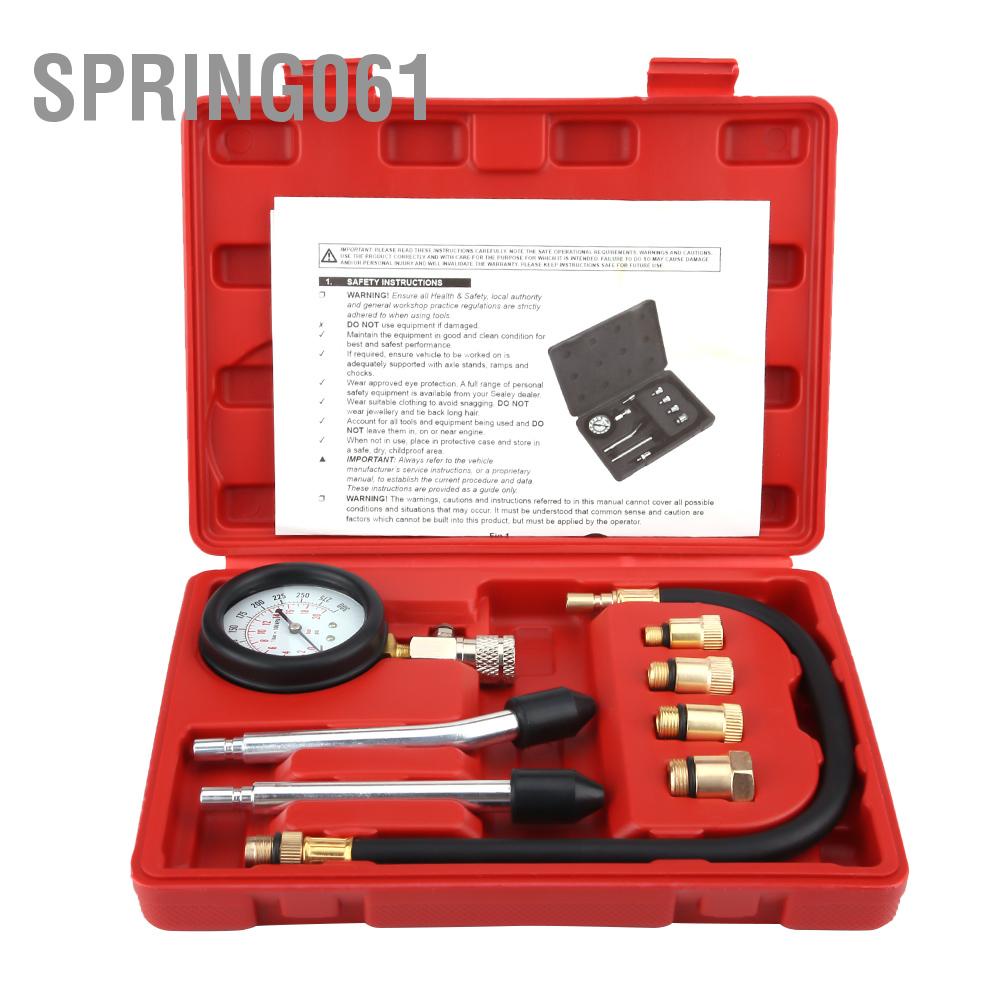 Spring061 Bán buôn bán sẵn 8 cái G326 Xe đạp Xe đạp Xăng động cơ Xylanh Máy nén Máy đo áp suất Bộ kiểm tra Đồng hồ đo áp suất  Giao hàng nhanh chóng