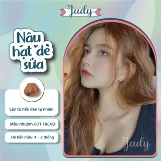 Thuốc nhuộm tóc màu Nâu hạt dẻ sữa + Tặng gang tay và trợ nhuộm|Judyhairs
