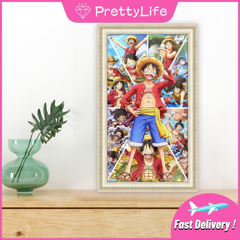 Bộ Tranh Đính Đá 5D Tự Làm 30x50cm/40x70cm Họa Tiết One Piece Độc Đáo Trang Trí Nhà Cửa