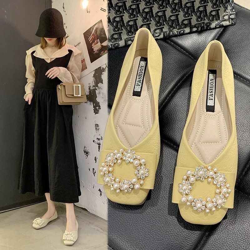 Women's Scoop Shoes New 2021 Explosion Models Single Shoes Spring And Summer New Korean Version Of The Flat Wild One Foo