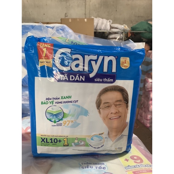 Tã dán Caryn XL10 cho người già và các mẹ sau sinh (quà tặng thêm miếng tùy đợt)