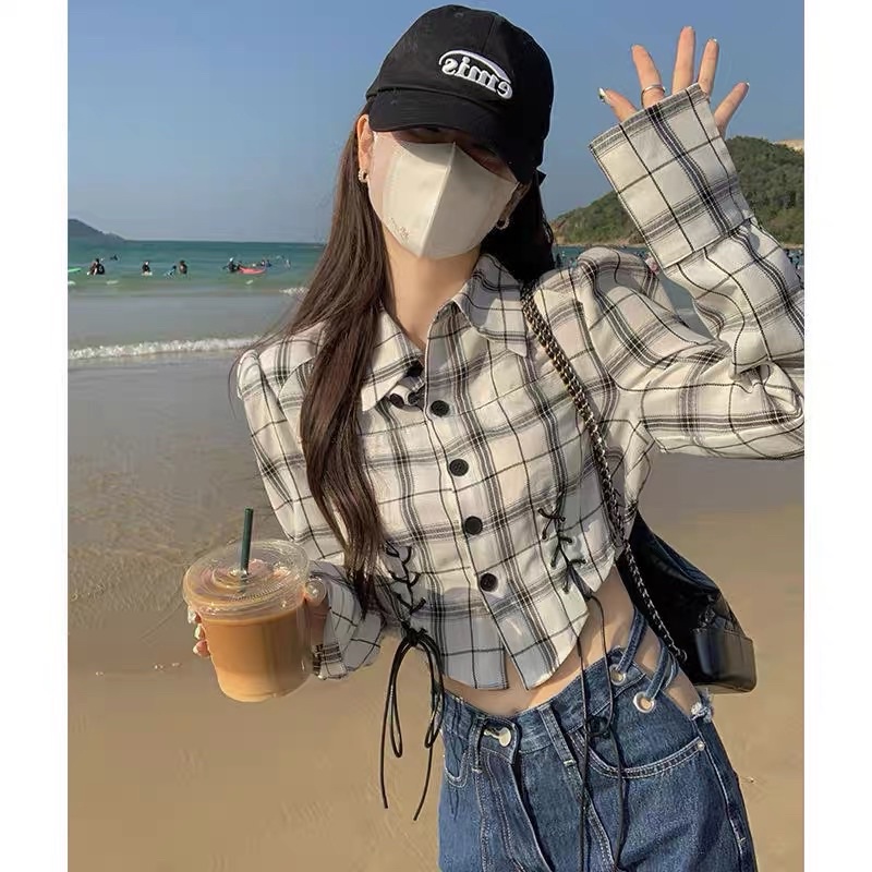 Áo sơ mi caro phong cách hàn quốc