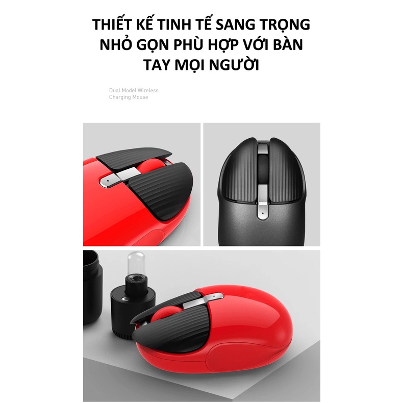 Chuột không dây M106 kết nối bằng Bluetooth và chip 2.4G siêu tiết kiệm pin, màu sắc cá tính thiết kế nhỏ gọn
