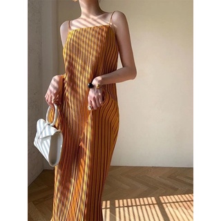 (Ảnh Thật) Đầm Maxi 2 Dây Dập Li Thắt Nơ Lưng