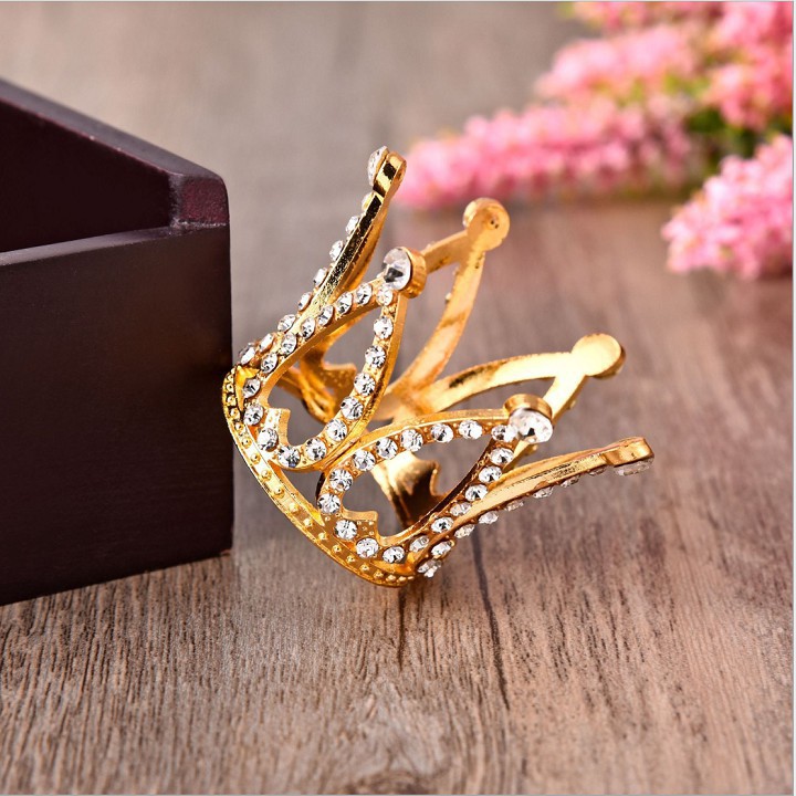 phụ kiện trang trí bánh kem [FREESHIP] vương miện đính hạt cao cấp 12k