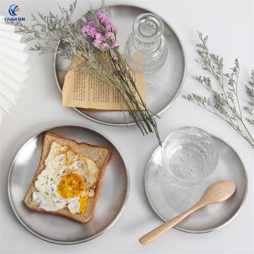 Đĩa tròn đựng bánh / trái cây đa năng bằng thép không gỉ nhiều kích cỡ tùy chọn