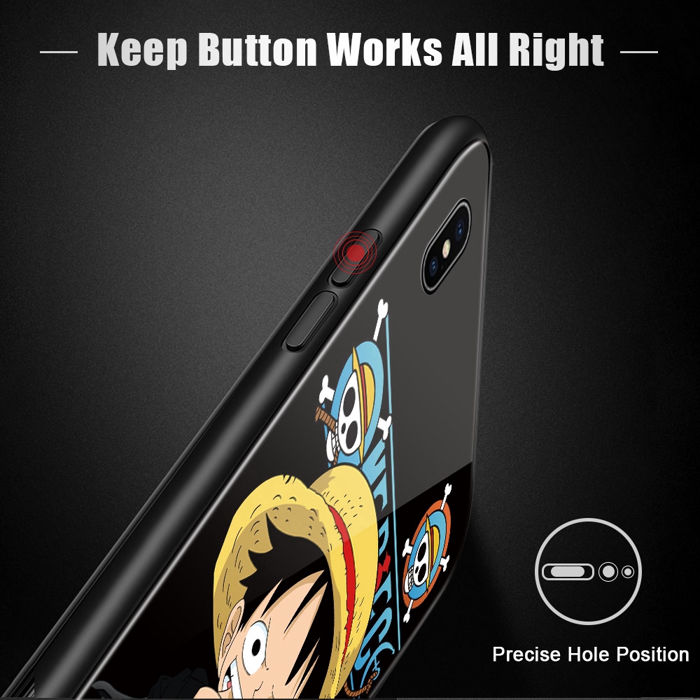 Ốp điện thoại kính cường lực One Piece Luffy cho Samsung Galaxy M51 M31 M21 M10 M62 F62 M2