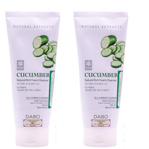 [ Hàng Chính Hãng]- [Combo 2 Sản Phẩm] Sữa Rửa Mặt Dưa Leo Cấp Nước Dabo Hàn Quốc 180ml/ Tuýp Và 1 Mặt Nạ Benew 22g/gói