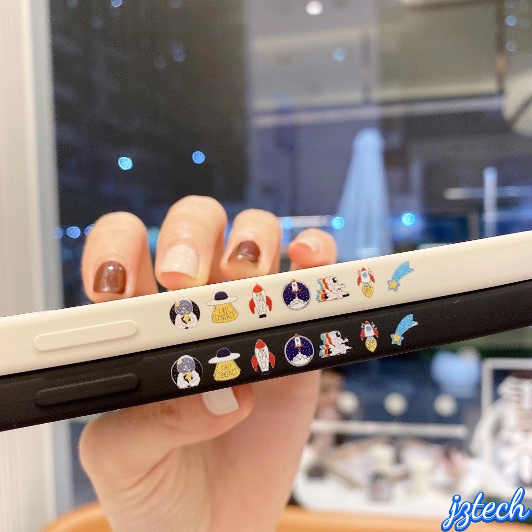 IPhone 12 11 Pro Max X Xs Max XR 8 7 Plus 12 Mini Fashion Space Astronaut Phone Case Cartoon Straight Edge Pattern Phone Case | BigBuy360 - bigbuy360.vn