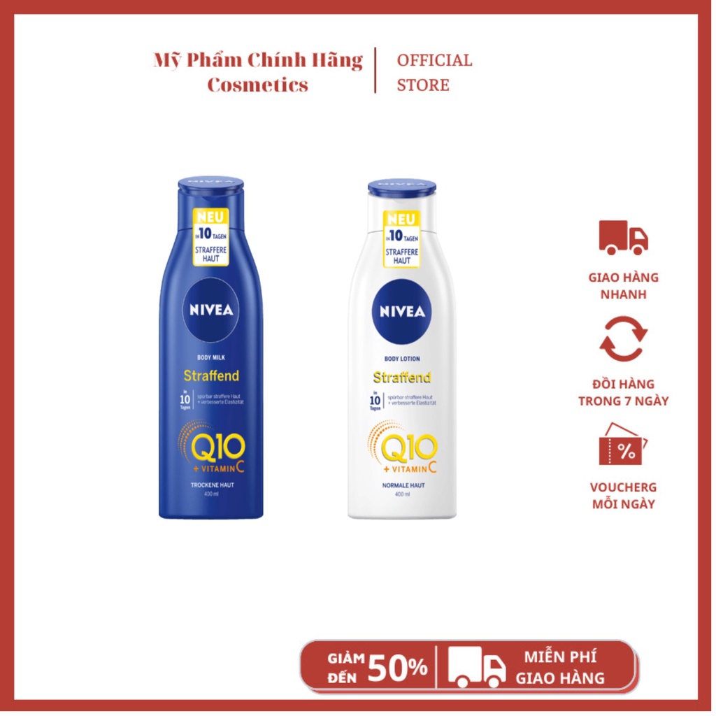 Sữa Dưỡng Thể Nivea Body Milk Q10 Cho Da Khô, 400ml( Ngày và Đêm)