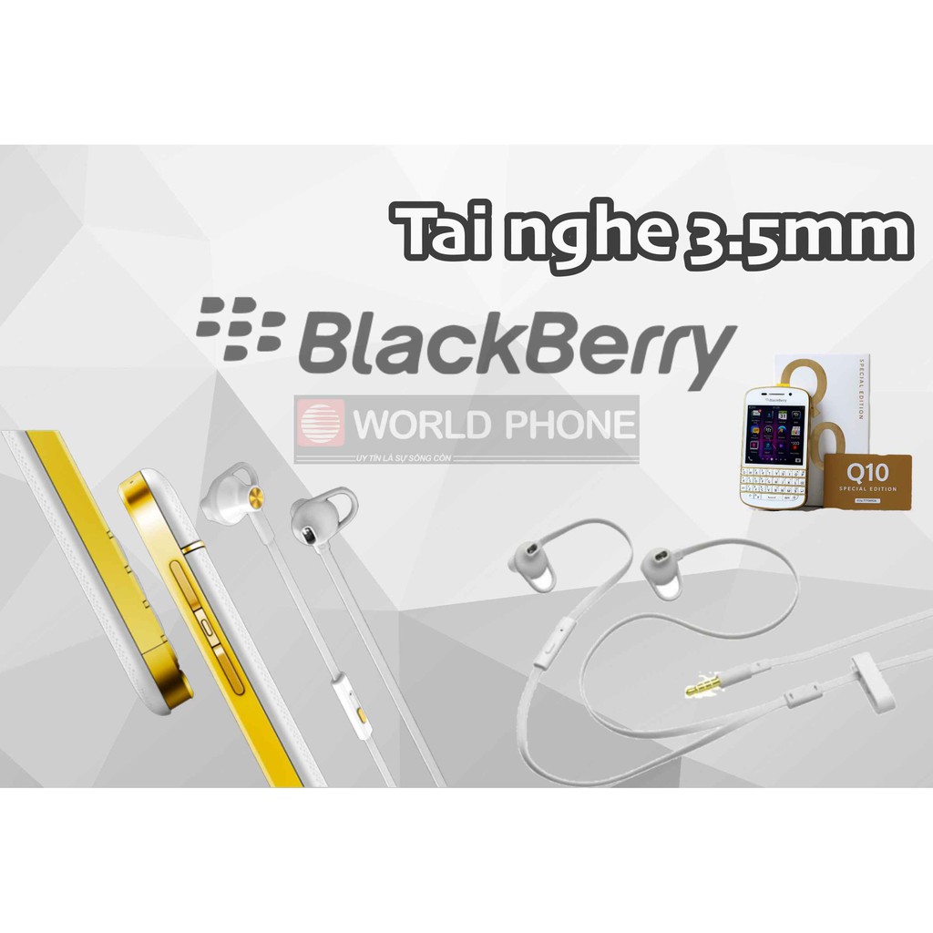 Tai nghe BlackBerry BB Q10 Gold , chân 3.5mm tương thích nhiều dòng máy