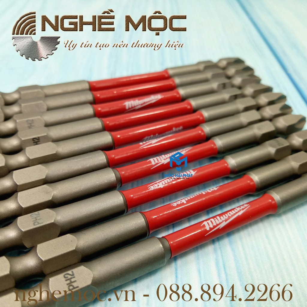 Mũi bắt vít dài Milwaukee ph2-110mm - Bền gấp 30 lần nghề mộc