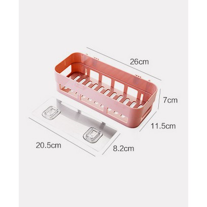 Kệ nhựa hình chữ nhật dán tường bản rộng siêu chắc